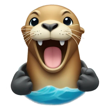 sea lion with thumbs up winking sticker