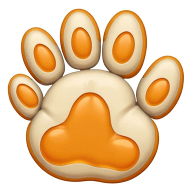 a very light pale pastel yellowy orange pawprint sticker