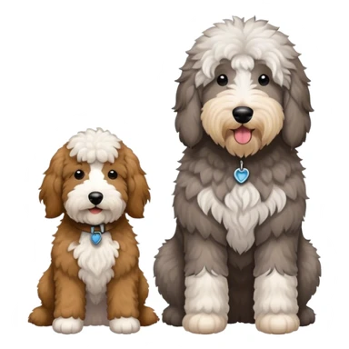Large gray sheepadoodle and a goldendoodle  sticker