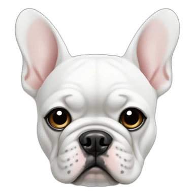 white frenchie bulldog with black dot on eye sticker