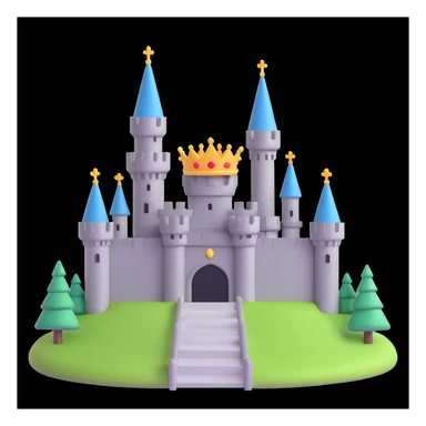 king and queen, castle background sticker