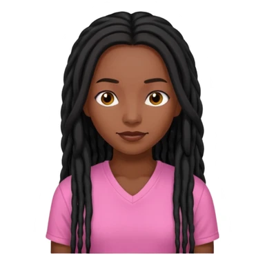 Woman dark brown skin with long black locs pink shirt sticker