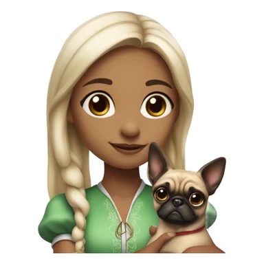 girl elf with pug sticker