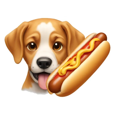 Dog eating hot dog sticker