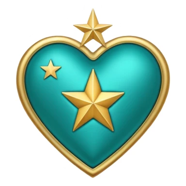 Teal heart with a star and 'you rock'  sticker