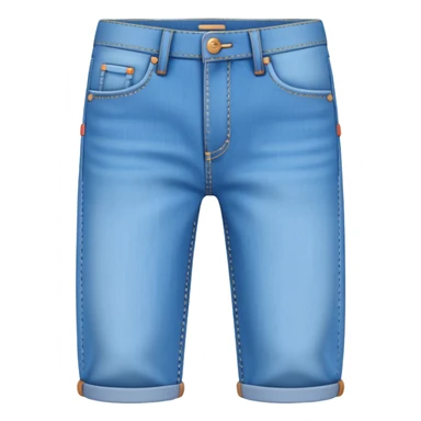 A 3D cartoon sky-blue  jeans with pockets and stitching details, casual slim fit, clean isolated background, Memoji-style. sticker