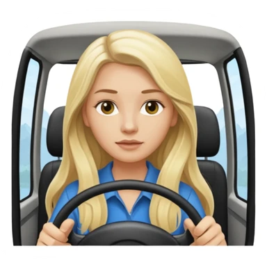 blonde long haired woman minibus driver sticker