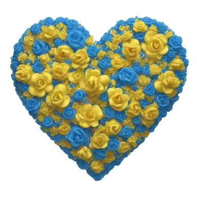 Heart blue and yellow sticker