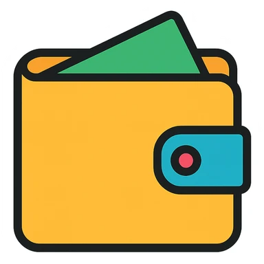 colored wallet icon sticker
