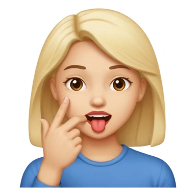 emoji biting finger flirty sticker