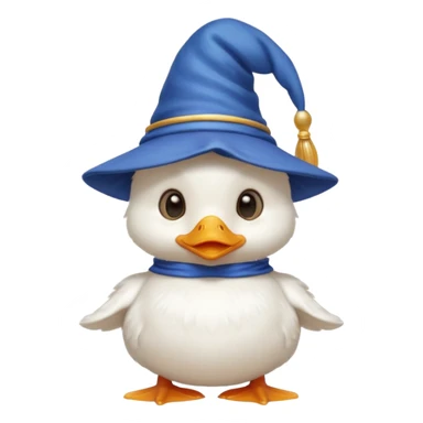 white baby duck with wizard hat
 sticker