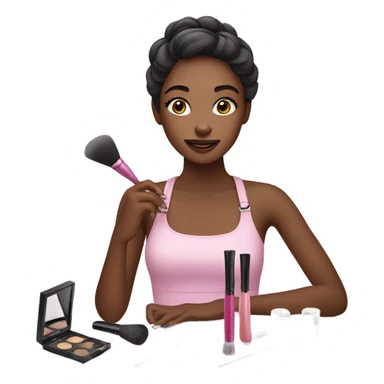 Makeup kit and a girl whit sticker