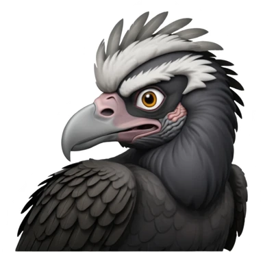   Old black angry  vulture looking ahead sticker