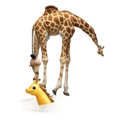 A giraffe on top of a dolphin in a sea of sprinkles  sticker