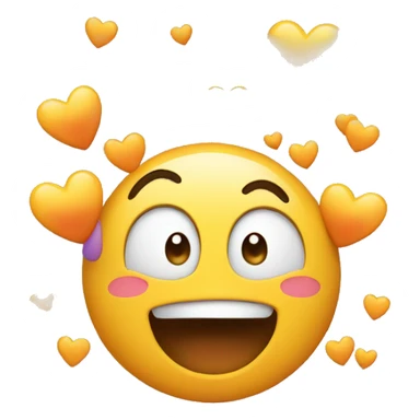 Excited face with hearts sticker
