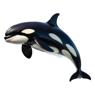 Meme-Worthy Breaching orca Portrait Emoji, Bursting powerfully out of the ocean with an impressive, high-energy leap, showcasing a sleek black-and-white body glistening with water droplets and dynamic, arched posture, Simplified yet exhilaratingly expressive features, highly detailed, glowing with a vibrant marine energy, high shine, bold and full of life, stylized with an air of untamed ocean spirit, soft glowing outline, capturing the essence of an orca mid-breach, radiating pure, unstoppable aquatic power! sticker