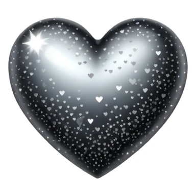 black heart with silver sparkles sticker