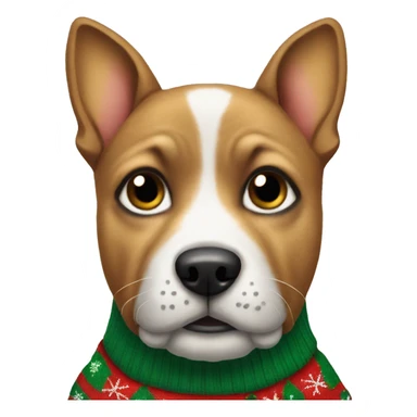 dog wearing an ugly christmas sweater  sticker
