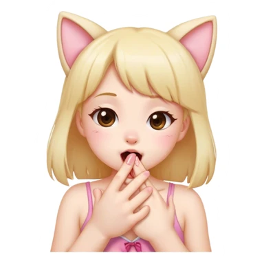 Kawaii girl paw lick sticker