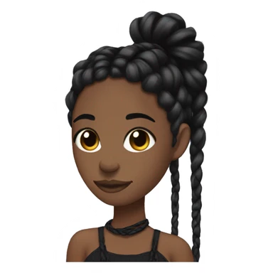 Black girl with black braids tied up. Aesthetic with a clean girl mask, doing her self-care. sticker