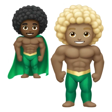 Afro Light-skinned shirtless teenager while swimming in the green superhero costume of Prince Namor. sticker