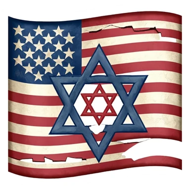 United States flag with a swastika symbol and star of david symbol on the flag sticker