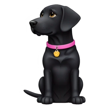 Black lab with pink collar sticker
