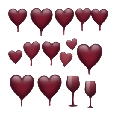 heart color wine red sticker