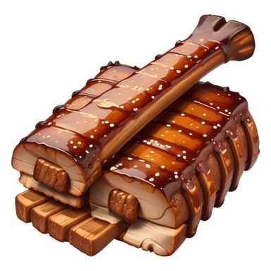 cinematic-realistic-barbeque-ribs-dish-emoji,-depicted-as-succulent,-slow-cooked-ribs-with-a-sticky-smoky-glaze-rendered-with-rich-textures-and-dynamic,-appetizing-lighting. sticker