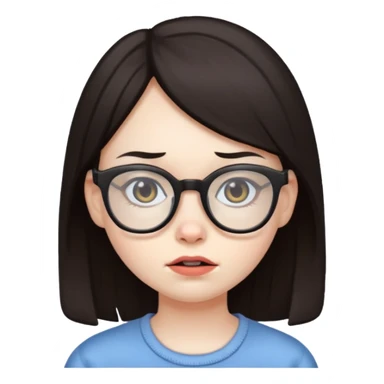 Ugly girl with glasses sticker