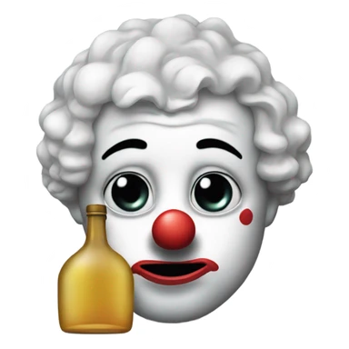 sad clown with bottle of vodka sticker
