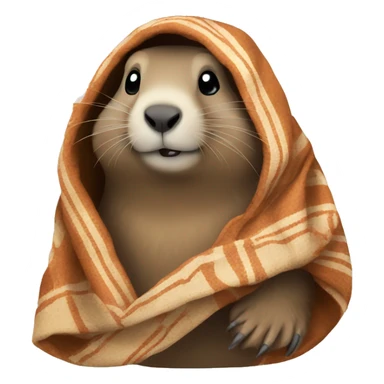 Marmot wrapped in a blanket sticker