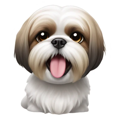 Perro shitzu con lengua afuera  sticker