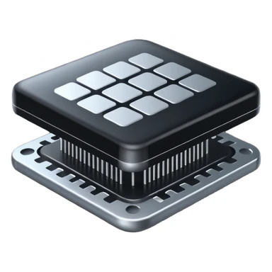   Create an emoji in which it is representing AI brain like chip in black color professional and luxury  AI sticker