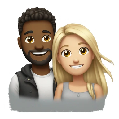 bf and gf sharing a smile sticker