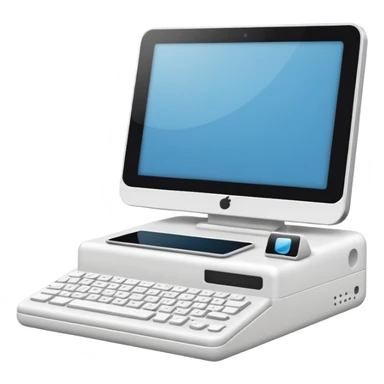 crear un emoji, que sea para proyeectos tanto empresarial como redes sociales, quiero un ordenador y una camara en la misma imagen y que sea aesthetic sticker