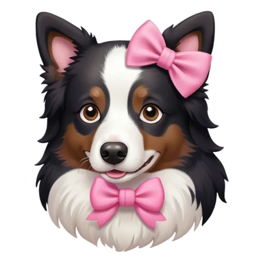 Border collie with pink bow sticker
