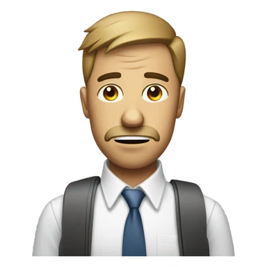 tired office worker with bags under his eyes sticker