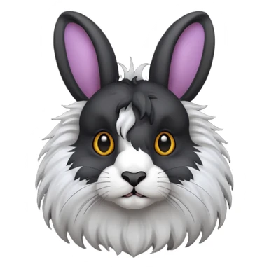 Black lionhead rabbit no white fur sticker