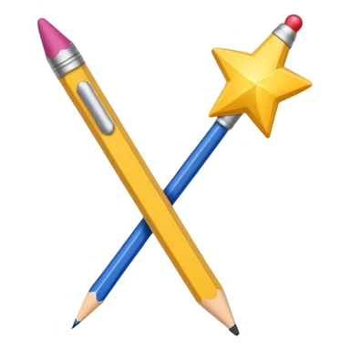 Crayon de papier baguette magique  sticker