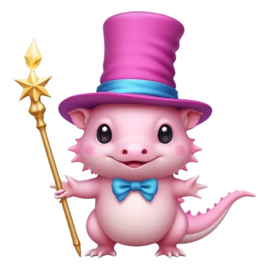 axolotl with magician hat sticker
