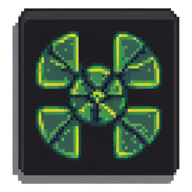 radiation symbol in pixel art style sticker