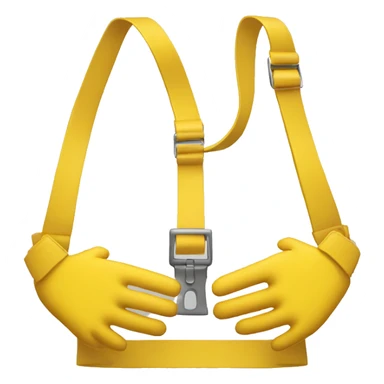 yellow hands attached to belt sticker