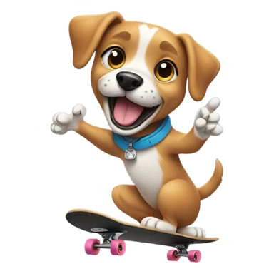 Dog doing sign language riding a skateboard sticker