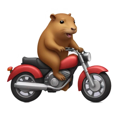 Capybara riding the motorcycle  sticker