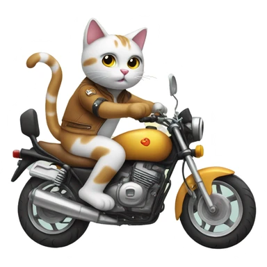 Cat on a motorbike sticker