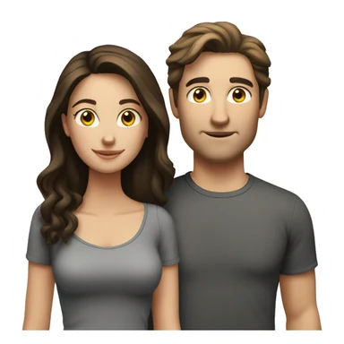 caucasian brunette couple  sticker