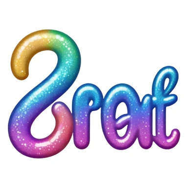 The word “brat” in glitter sticker