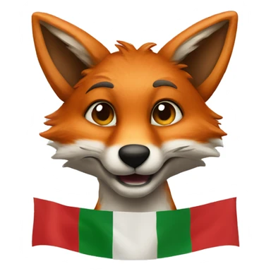Fox wearing Italy flag sticker