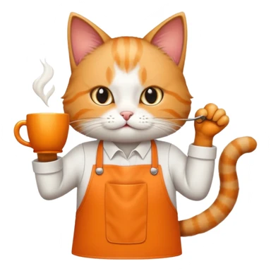 Cat barista fighting crime sticker